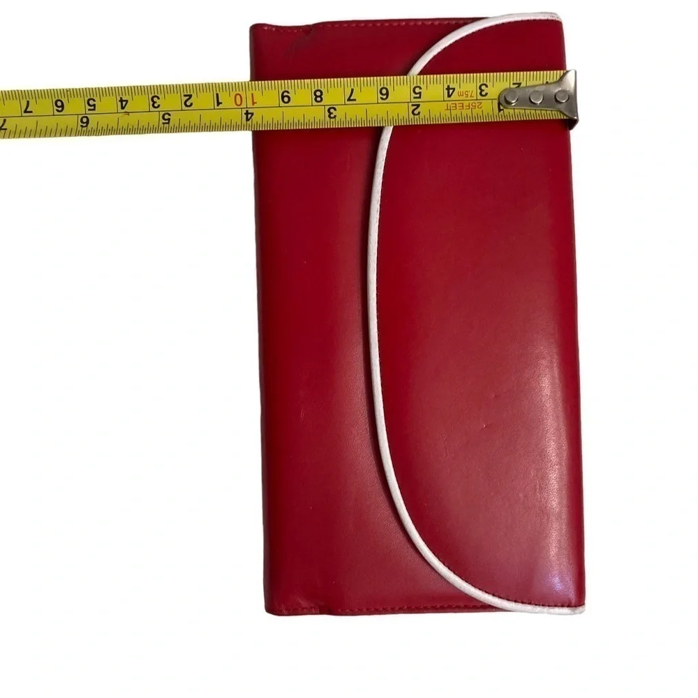Dior vintage red and white leather wallet rare